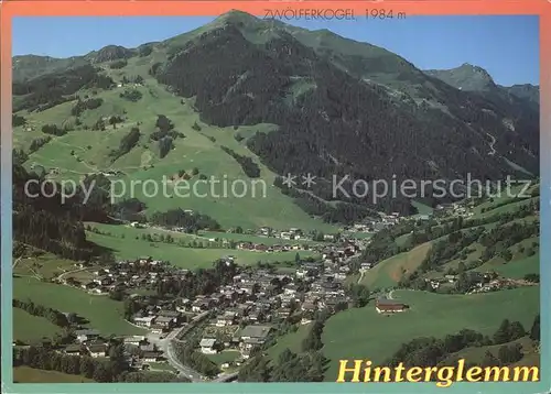 Hinterglemm Saalbach Panorama mit Zwoelferkogel Kitzbueheler Alpen