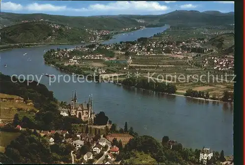 Siebengebirge am Rhein mit Apollinariskirche Kat. Koenigswinter