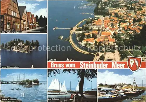 Steinhuder Meer Fliegeraufnahme Insel Wilhelmstein Am Anleger Promenade Kat. Wunstorf