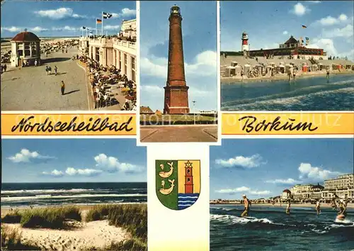 Borkum Nordseebad Leuchtturm Strand Duenen Promenade Kat. Borkum