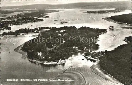 Nikolskoe Berlin Fliegeraufnahme Pfaueninsel bei Potsdam / Berlin /Berlin Stadtkreis