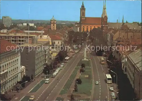 Bekescsaba Latkep Strassenpartie Innenstadt Kirche Kat. Ungarn