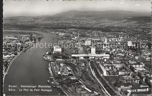 Basel BS Kleinhueningen Rheinhafen Fliegeraufnahme Kat. Basel