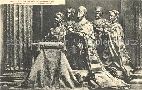 El Escorial El rey Felipe II sus mujeres e hijo Kat. Spanien