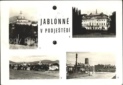 Jablonne Podjestedi Gabel Kosfel sv Vavrince Rokokovy zamek Pohled na mesto Mirove namesti