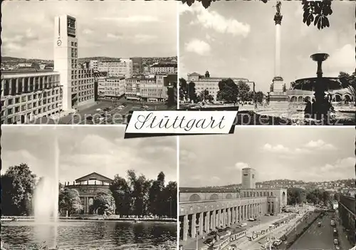 Stuttgart Rathaus Schlossplatz Staatstheater Hauptbahnhof Kat. Stuttgart