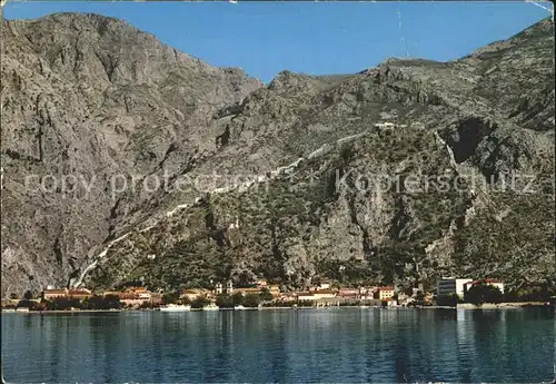 Kotor Montenegro Panorama Kuestendorf Gebirge Kat. Montenegro