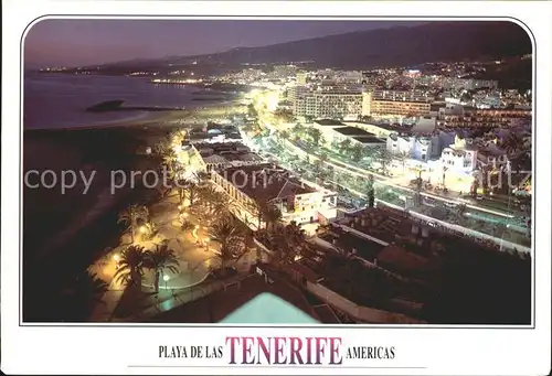 Tenerife Playa de las Americas vista nocturna Kat. Islas Canarias Spanien