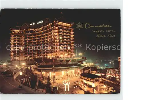 Busan Commodore Dynasty Hotel at Night Kat. Suedkorea