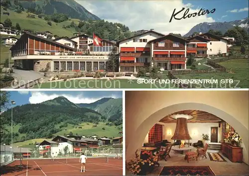 Klosters GR Sport und Ferienzentrum STG Kaminzimmer Tennisplatz Kat. Klosters