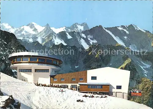Soelden oetztal Seilbahn Bergstation Gaislachkogel Gipfelrestaurant Gebirgspanorama oetztaler Alpen Kat. Soelden