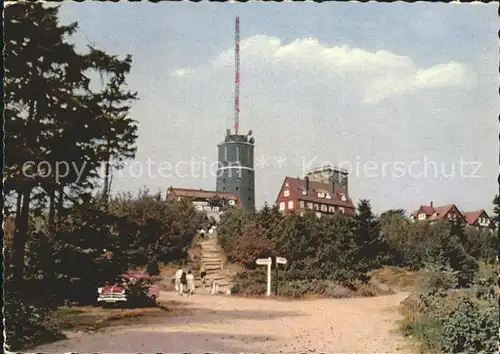 Grosser Inselsberg Turm Wetterstation Naturpark Thueringer Wald Kat. Brotterode