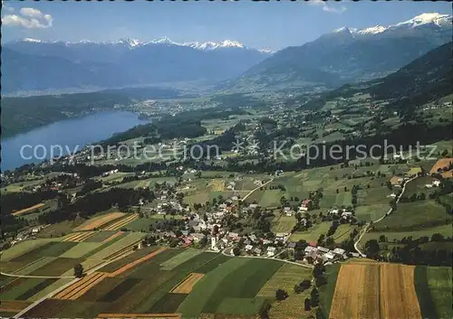 Obermillstatt Kaernten Alpenpanorama Fliegeraufnahme
