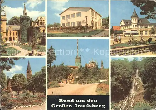 Grosser Inselsberg und Umgebung Schloss FDGB Heim Kurhotel Platz der Republik Wasserfall Kat. Brotterode