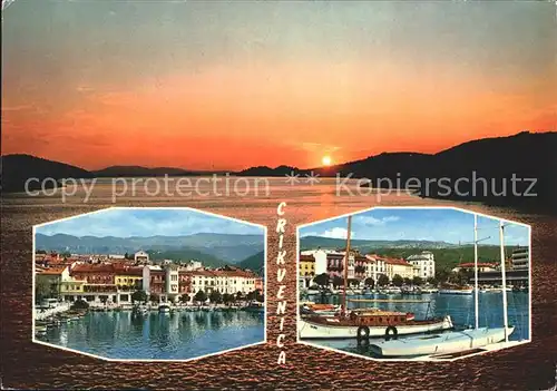 Crikvenica Kroatien Hafen Sonnenuntergang am Meer Kat. Kroatien