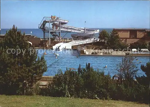 Groemitz Ostseebad Freibad mit Wasserrutsche Kat. Groemitz