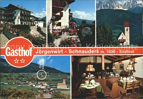 Schnauders Feldthurns Gasthof Joergenwirt Kirche Alpenblick Kat. Feldthurns Eisacktal