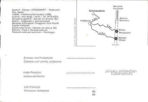 Schnauders Feldthurns Gasthof Joergenwirt Kirche Alpenblick Kat. Feldthurns Eisacktal