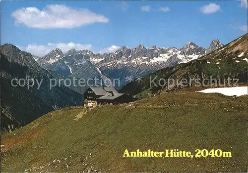 Anhalter Huette mit Hornbachkette Allgaeuer Alpen Kat. Oesterreich