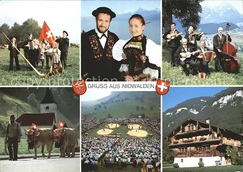 Nidwalden Unterwalden Kanton Volkstracht Horn Kat. Stans