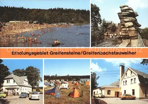 Greifensteine Erzgebirge Greifenbachstauweiher Campingplatz Kat. Typen