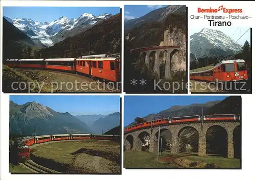 Rhaetische Bahn Bernina Express Morteratsch Piz Bernina Landwasser Viadukt Kat. Eisenbahn