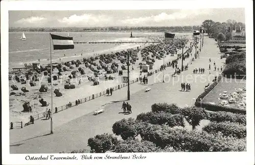 Travemuende Ostseebad Blick vom Strandhaus Becker Kat. Luebeck