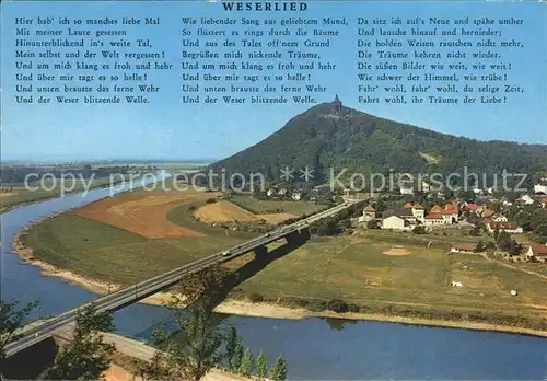 Wittekindsburg Fliegeraufnahme mit Kaiser Wilhelm Denkmal Weserlied Kat. Porta Westfalica
