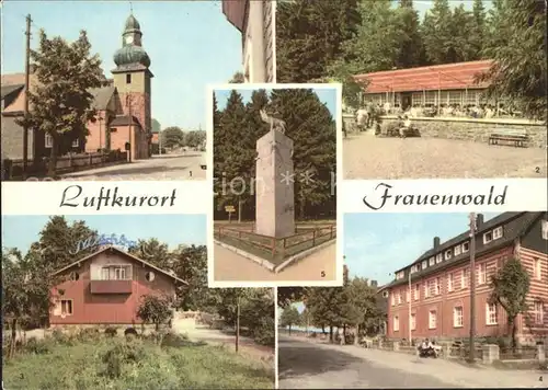 Frauenwald Thueringen Kirche Waldcafe Lenkgrund Monument am Rennsteig Kat. Frauenwald
