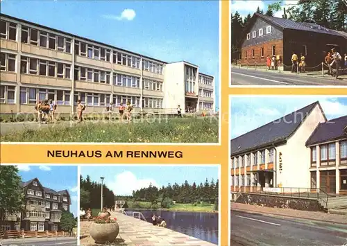 Rennsteig Erholungsheim Ernst Thaelmann Leunawerke Schwimmbad Reinnsteigbaude Kat. Neuhaus Rennweg