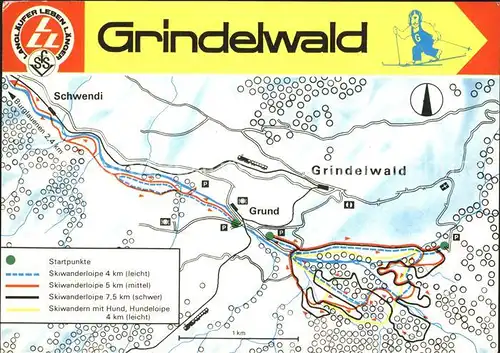 Grindelwald Loipenkarte Kat. Grindelwald