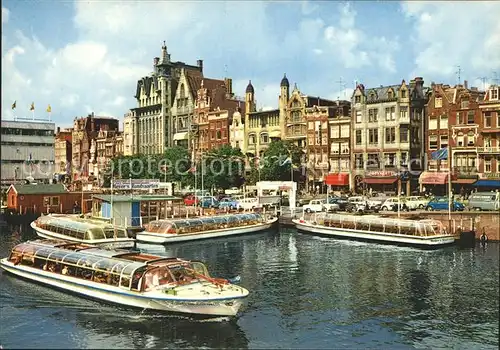 Amsterdam Niederlande Touristen Boote Damrak Kat. Amsterdam