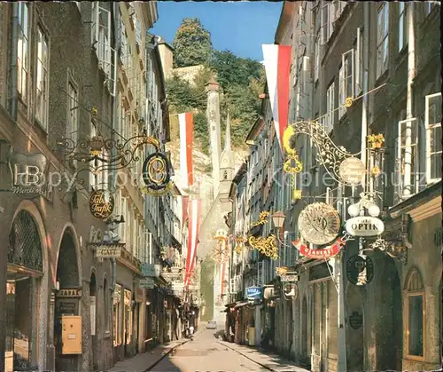 Salzburg Oesterreich Mozartstadt Getreidegasse Altstadt Kat. Salzburg