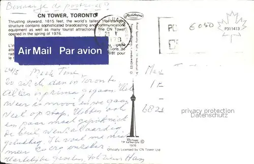 Toronto Canada CN Tower Faehre  Kat. Ontario