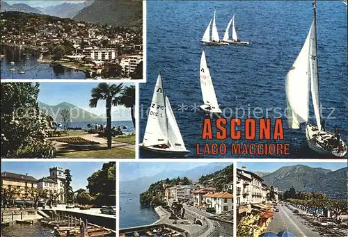 Ascona TI Uferstrasse Laggo Maggiore Segeln Promenade Kat. Ascona