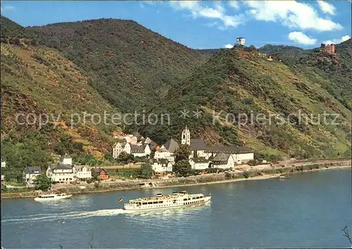 Bornhofen Kamp Burgen Die feindlichen Brueder Kloster Rhein Dampfer Kat. Kamp Bornhofen