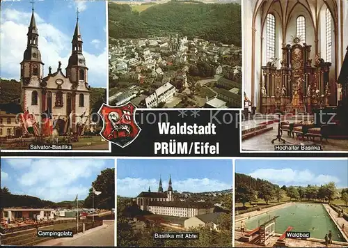 Pruem Eifel Salvator Basilika Hochaltar Abtei Campingplatz Waldbad Kat. Pruem