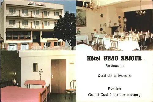 Remich Hotel Restaurant Beau Sejour Kat. Luxemburg