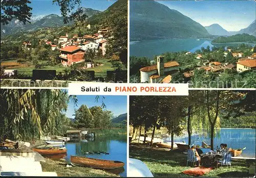 Piano Porlezza Teilansichten Uferpartie am See Alpenpanorama Kat. Porlezza Lago di Lugano