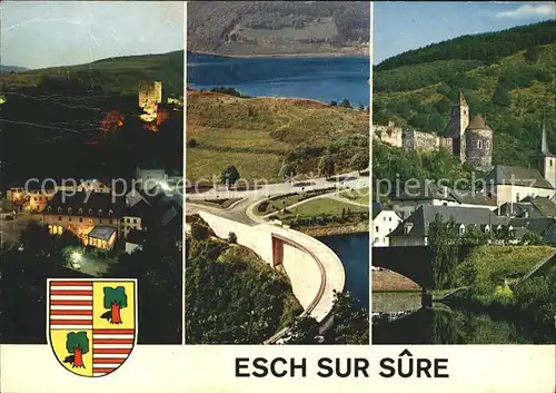 Esch sur Sure Teilansichten Schloss Talsperre Sperrmauer Kat. Esch sur Sure