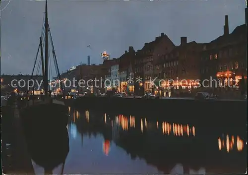 Kobenhavn Nyhavn ved nat Hafen bei Nacht Kat. Kopenhagen