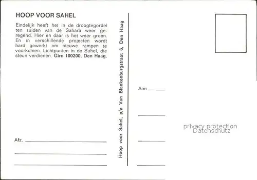 Den Haag Hoop Voor Sahel  Kat. s Gravenhage
