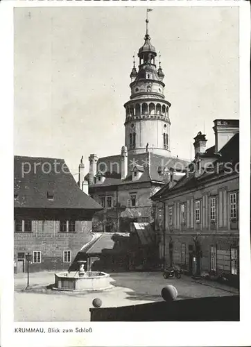 Krummau Suedboehmen Blick zum Schloss Kat. Cesky Krumlov