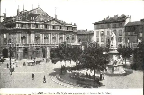 Milano Piazza alla Scala Monumento a Leonardo da Vinci Kat. Italien