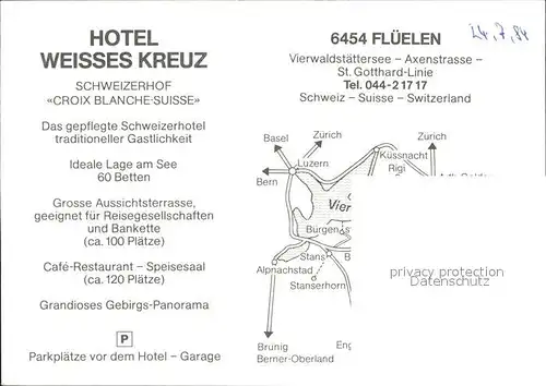Flueelen UR Hotel Weisses Kreuz Kat. Flueelen