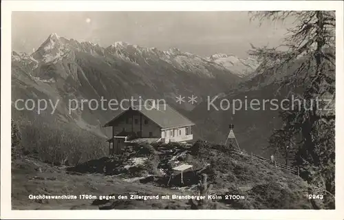 Gschoesswandhuette Zillertal mit Brandberger Kolm Kat. Mayrhofen