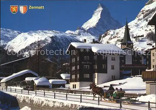 Zermatt VS Pferdeschlitten Matterhorn Kat. Zermatt