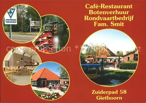 Giethoorn Cafe Restaurant Botenverhuur Rondvaartbedrijf  Kat. Steenwijkerland