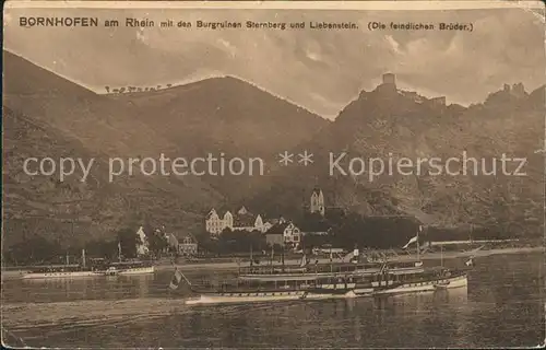 Bornhofen Kamp mit Burgruine Sternberg und Liebenstein Kat. Kamp Bornhofen