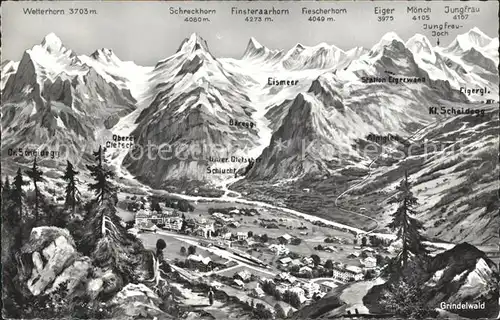 Grindelwald Panoramakarte Kat. Grindelwald
